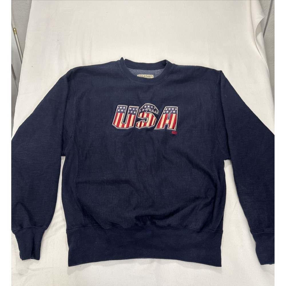 Vintage 90s Steve & Barry's Adult L 80/20 Blend USA Embroidery Logo Sweatshirt